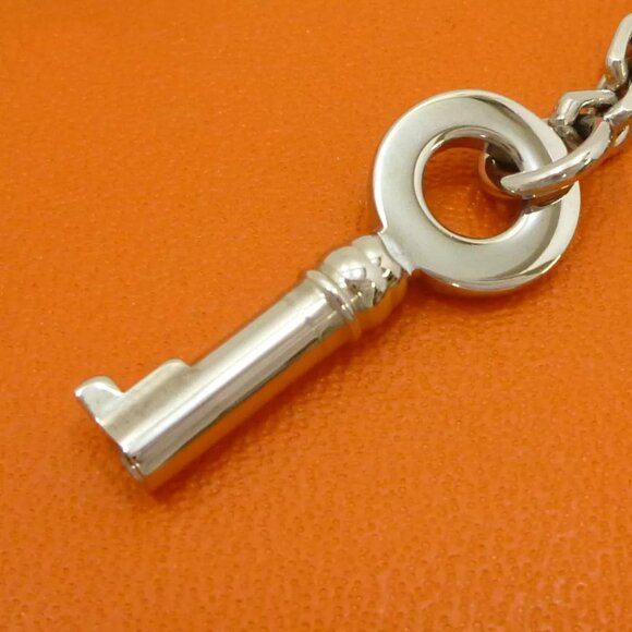 Authentic HERMES Cadena Motif Chain Type Silver Tone Scarves Ring - Picture 9 of 11